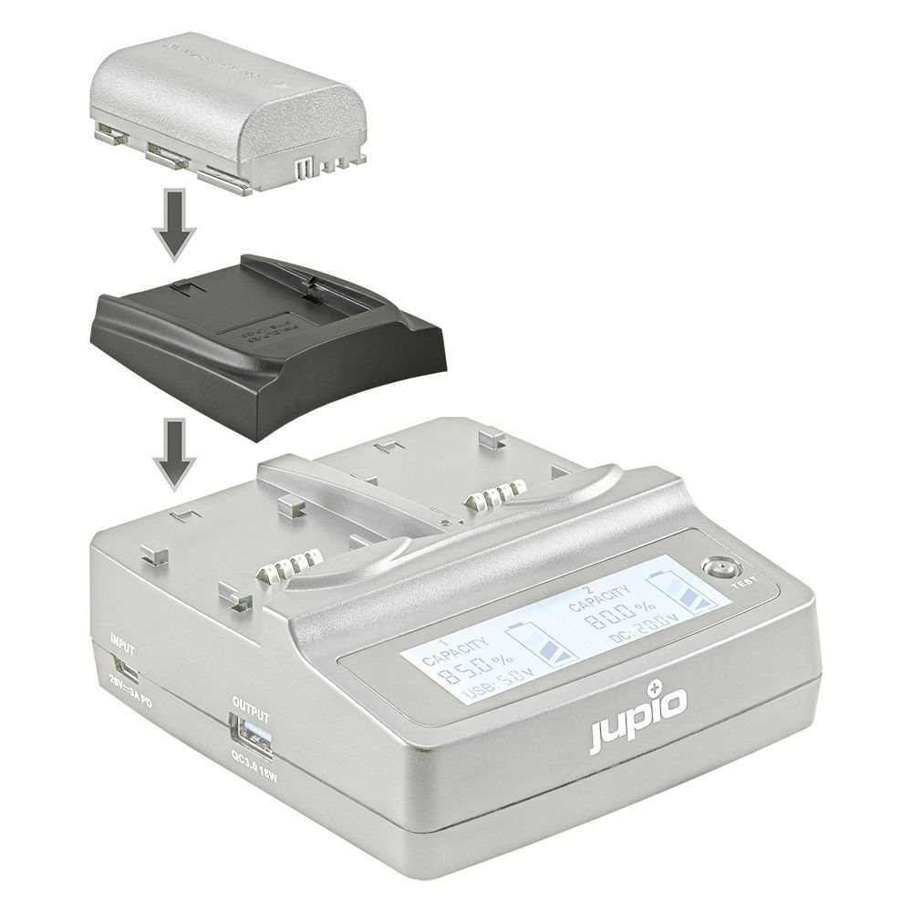 Jupio töltő adapter Canon BP-511/ BP-512/ BP-522/ BP-535 akkumulátorokhoz