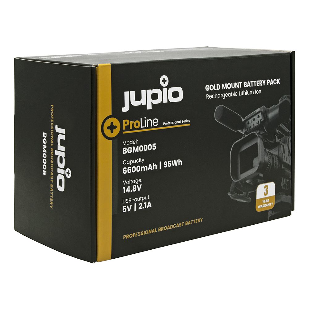 Jupio Gold Mount ProLine broadcast videókamera akkumulátor 6600mAh (95Wh)