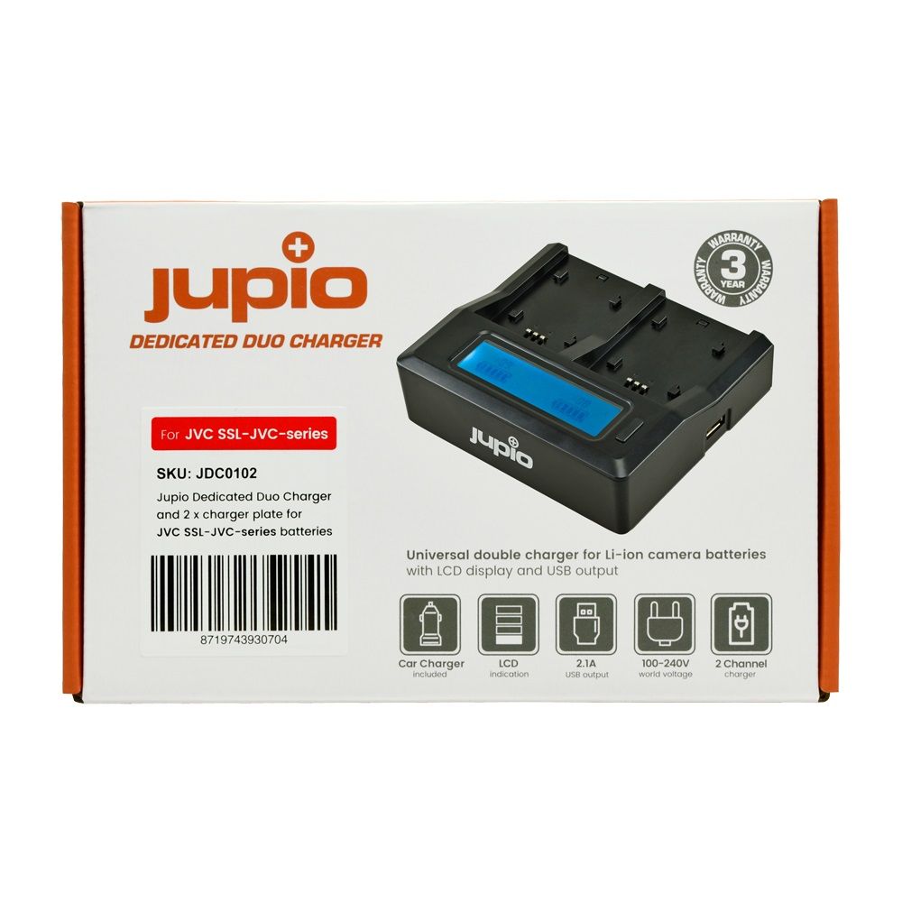 Jupio dupla akkumulátor töltő JVC SSL-JVC50 / SSL-JVC75