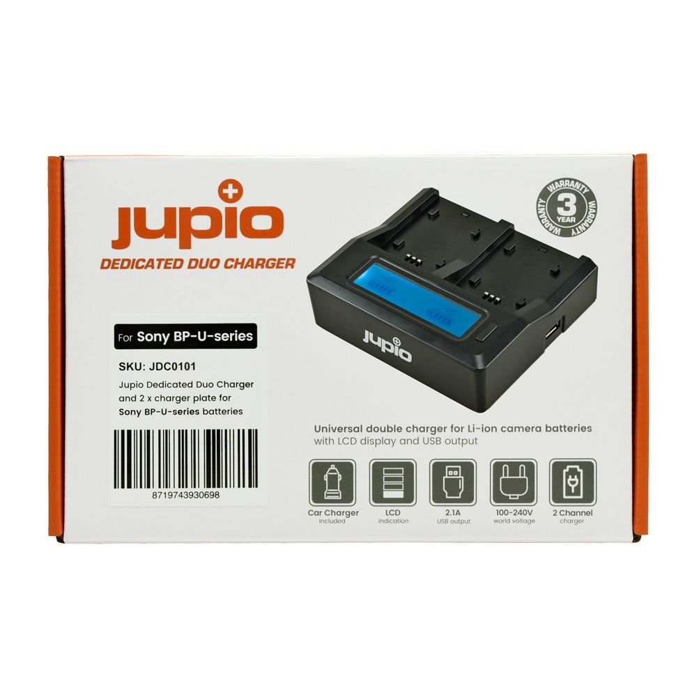 Jupio dupla akkumulátor töltő Sony BP-U típusú akkumulátor foglalattal