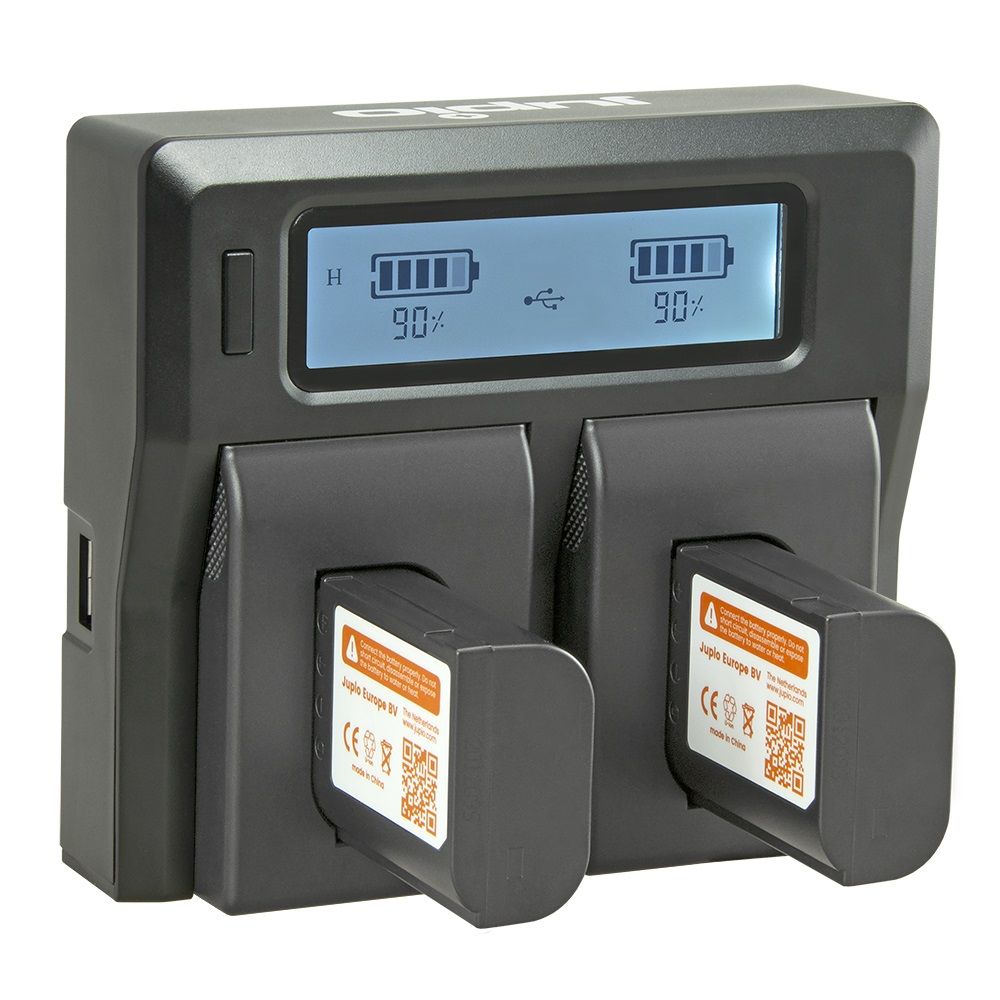 Jupio dupla akkumulátor töltő Panasonic DMW-BLK22 akkumulátorokhoz