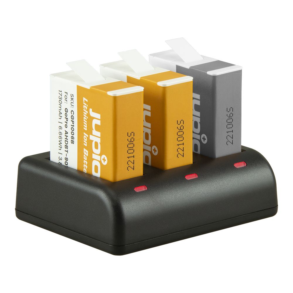 Jupio Value Pack GoPro HERO9|10|11 | Enduro AHDBT-901 1730mAh 2db akciókamera akkumulátor + USB tripla töltő