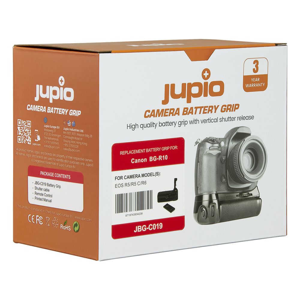 Jupio Canon EOS R5 és R6 vázakhoz portrémarkolat (BG-R10)