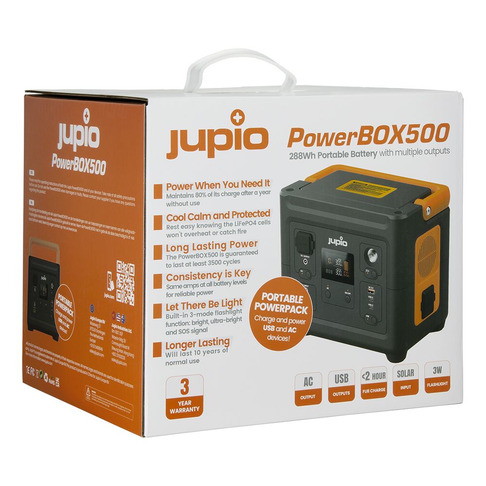 Jupio PowerBox 500 hordozható energia tároló állomás