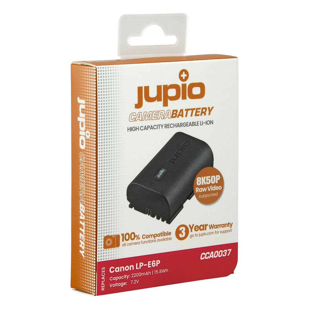 Jupio Canon LP-E6P 2200mAh fényképezőgép akkumulátor (6A folyamatos kisüléssel)