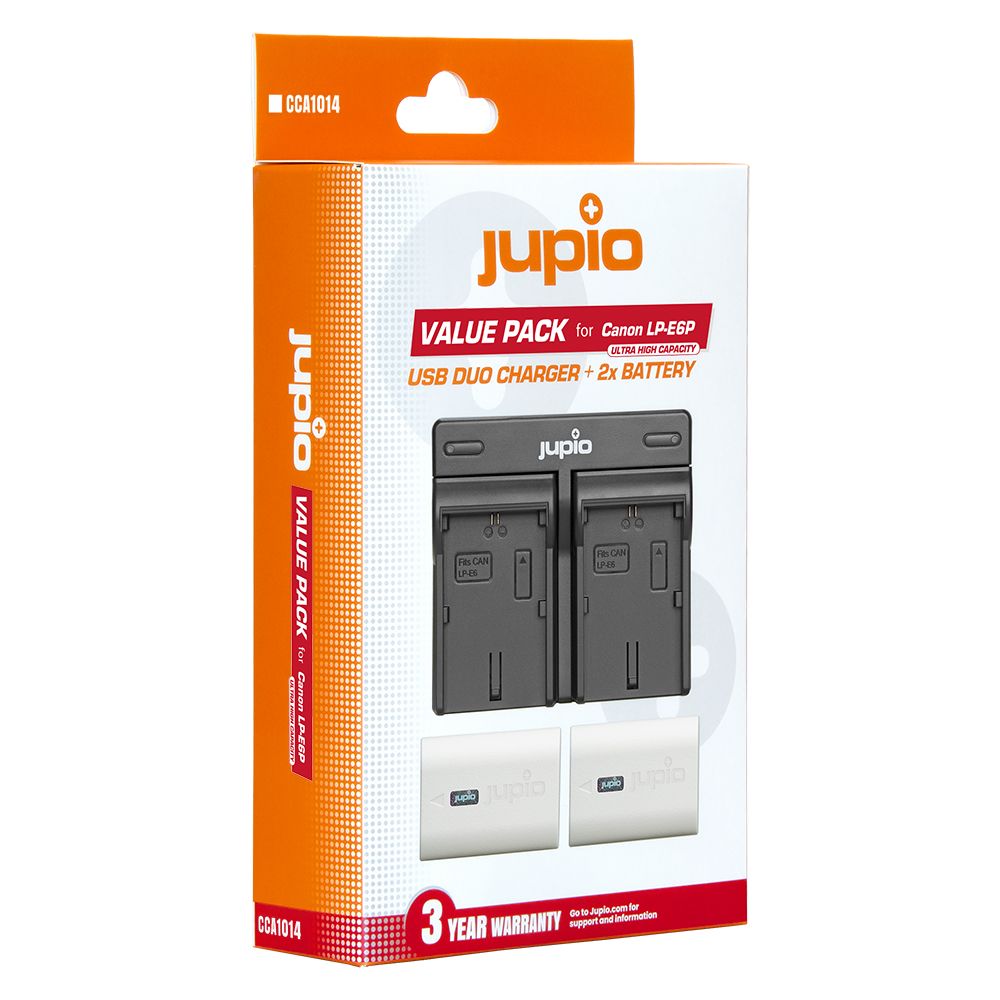Jupio Value Pack: 2x Canon LP-E6P ULTRA 2600mAh akkumulátor + USB dupla töltő